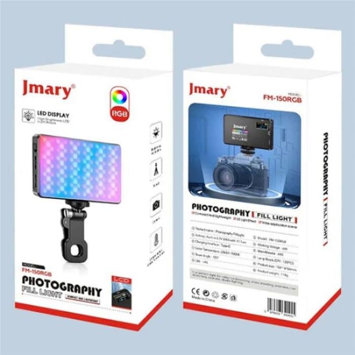 JMARY FM-150RGB Für Smartphone Laptop Kamera Tragbare LED RGB Fotografie Video Licht – Bild 9