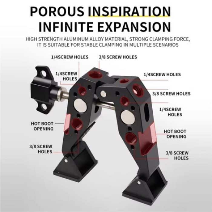 F084 Metall-Blitzschuhhalterung Multifunktions-Krabbenklemme Universal-Fotografie-Lichtstativklemme – Bild 8