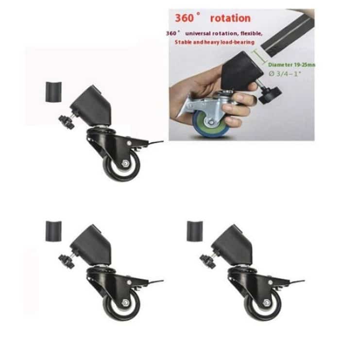 YUNTENG VCT-800 Studio Fotografie Licht Stand Rollen 3Pcs Stativ Caster Räder – Bild 5