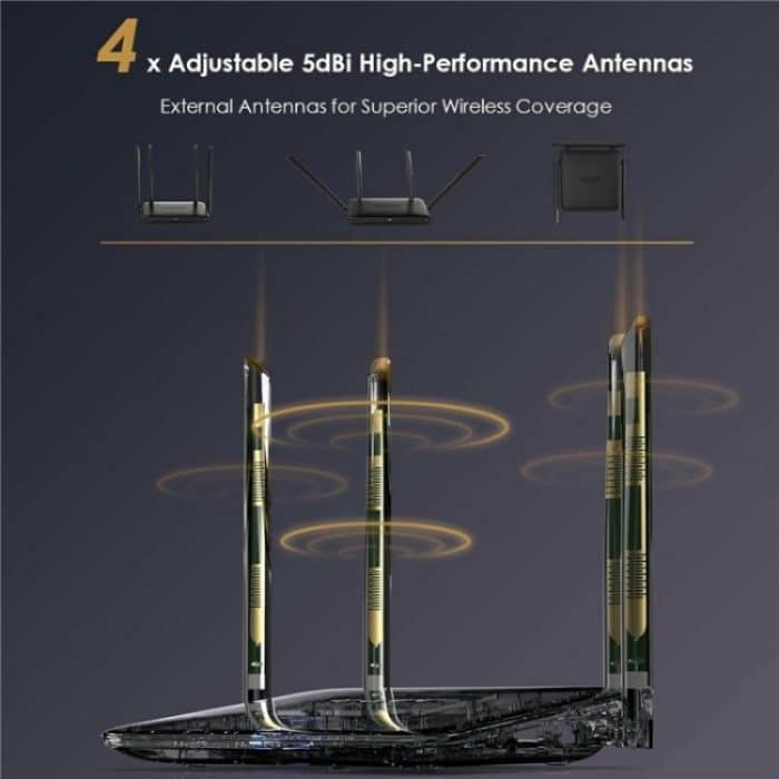 WAVLINK WN530HG4 Home Gigabit Ethernet MU-MIMO Router AC1200 Dual Band Router, US Plug, UK Plug, EU Plug, AU Plug – Bild 4