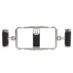 C072 Aluminiumlegierung Handheld Smartphone Käfig Rig Fotografie Stabilisator Dual Griff Rahmen