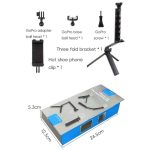 C062 Dreifach-Klappstativ für Sportkameras, Handy-Selfie-Ständer, feste Halterung für den Schreibtisch – Bild 11