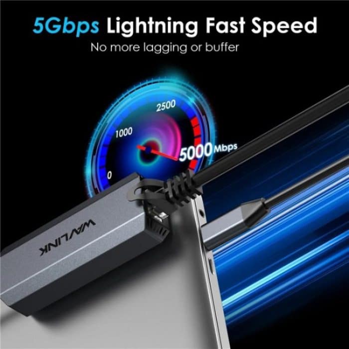 WAVLINK WL-NWU341G Laptop USB-C auf 5000Mbps RJ45 LAN Ethernet Netzwerkadapter – Bild 3