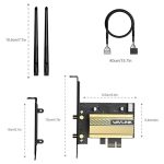 WAVLINK WN675X3-C WiFi 6E Pcie WiFi Netzwerkkarte Adapter Triple Band AX210 AX5400 – Bild 7