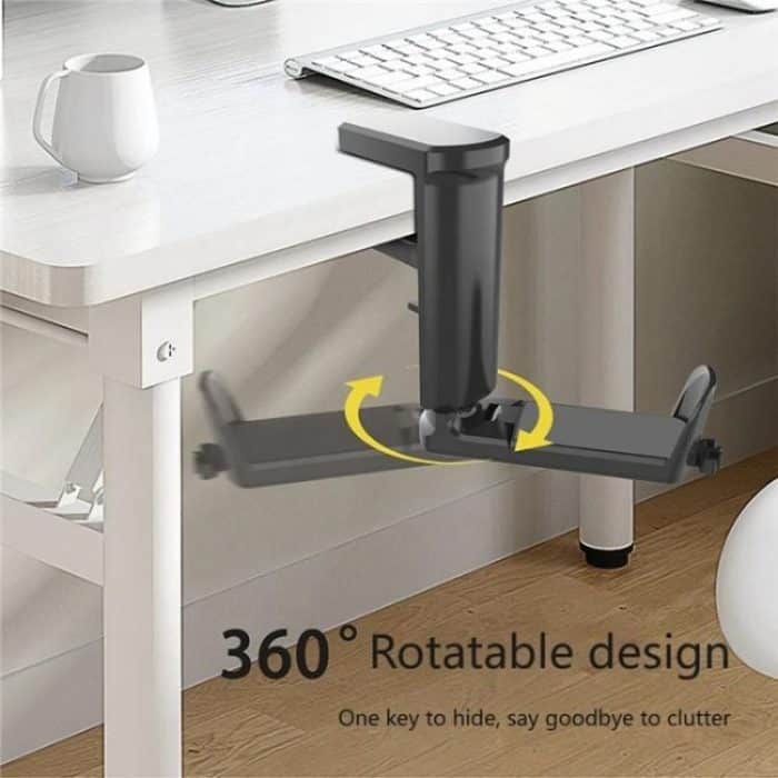 XWJ-EJJ01 360 Degree Rotatable Under Desk Storage Bracket Gaming Headset Holder – Bild 7
