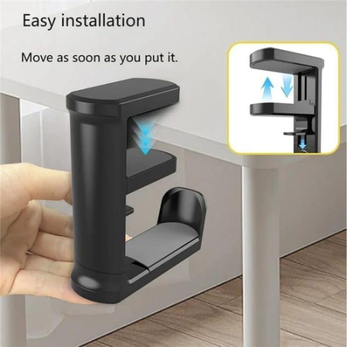 XWJ-EJJ01 360 Degree Rotatable Under Desk Storage Bracket Gaming Headset Holder – Bild 8