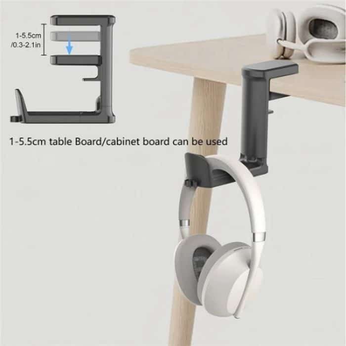XWJ-EJJ01 360 Degree Rotatable Under Desk Storage Bracket Gaming Headset Holder – Bild 10