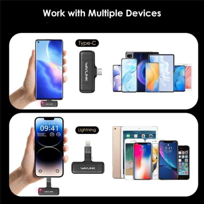 WAVLINK WS-WAJ606C1 Lavalier-Mikrofon mit Rauschunterdrückung und 8-poligem RX-Empfänger – Bild 5