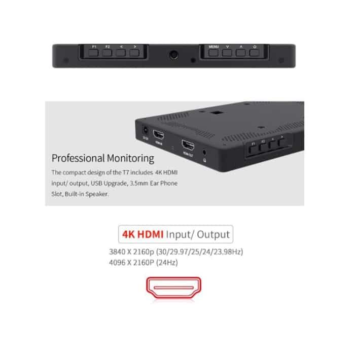 FEELWORLD T7 7-Zoll-IPS 1920 x 1200 HDMI On Camera Field Monitor-Unterstützung 4K-Eingang Ausgang Video-Monitor – Bild 4