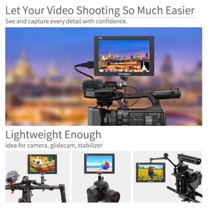 FEELWORLD T7 7-Zoll-IPS 1920 x 1200 HDMI On Camera Field Monitor-Unterstützung 4K-Eingang Ausgang Video-Monitor – Bild 5