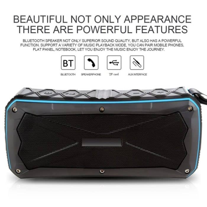 Tragbarer Bluetooth-Lautsprecher Super Bass Stereo Wireless-Lautsprecher unterstützen IP66 Wasserdichtes Notladen Freisprech-TF – Bild 4