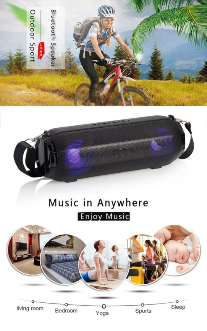 LZ33 LED Tragbarer drahtloser Bluetooth-Lautsprecher Stereo-Freisprecheinrichtung Musiklautsprecher für Computer mit TF FM – Bild 3