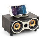 X6 Tragbarer kabelloser Holzlautsprecher Subwoofer Stereo-Bluetooth-Lautsprecher Radio FM Desktop