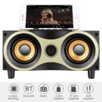 X6 Tragbarer kabelloser Holzlautsprecher Subwoofer Stereo-Bluetooth-Lautsprecher Radio FM Desktop – Bild 3