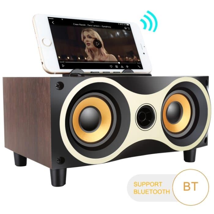 X6 Tragbarer kabelloser Holzlautsprecher Subwoofer Stereo-Bluetooth-Lautsprecher Radio FM Desktop – Bild 4