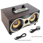X6 Tragbarer kabelloser Holzlautsprecher Subwoofer Stereo-Bluetooth-Lautsprecher Radio FM Desktop – Bild 8