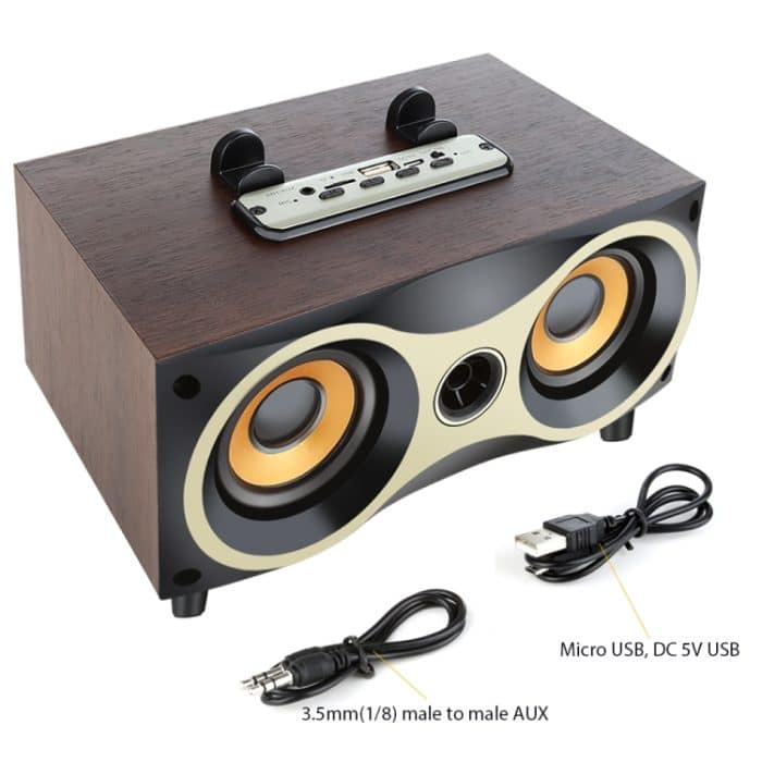 X6 Tragbarer kabelloser Holzlautsprecher Subwoofer Stereo-Bluetooth-Lautsprecher Radio FM Desktop – Bild 8