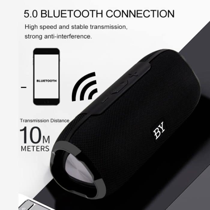 BY Tragbarer Bluetooth-Lautsprecher, wasserdichter kabelloser Lautsprecher, 3D-Stereo-Musik-Surround-Sound-System, Außenlautsprecher, unterstützt TF AUX – Bild 3