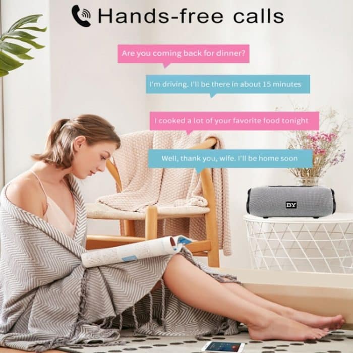 BY Tragbarer Bluetooth-Lautsprecher, wasserdichter kabelloser Lautsprecher, 3D-Stereo-Musik-Surround-Sound-System, Außenlautsprecher, unterstützt TF AUX – Bild 5