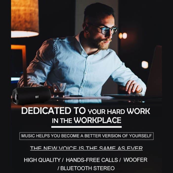 BY Tragbarer Bluetooth-Lautsprecher, wasserdichter kabelloser Lautsprecher, 3D-Stereo-Musik-Surround-Sound-System, Außenlautsprecher, unterstützt TF AUX – Bild 10