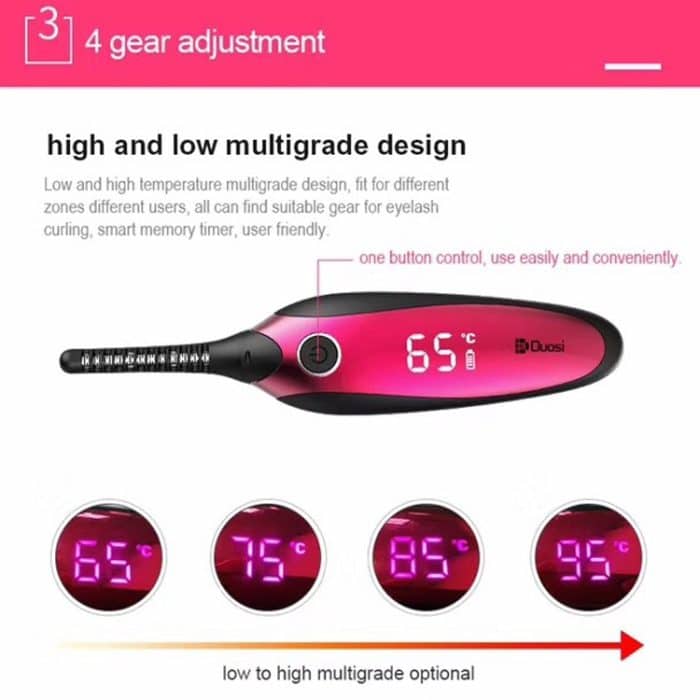 Duosi DY-102 Tragbarer Stift Stil beheizt langlebiges elektrisches Bügeln Wimpernzange USB Wiederaufladbarer elektrischer beheizter Make-up Curling Clip – Bild 7