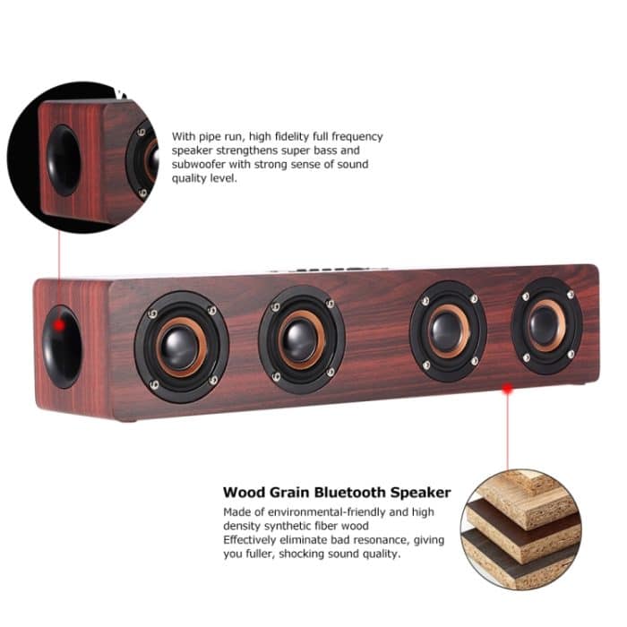 W8 Bluetooth 4.2-Lautsprecher, vier Lautsprecher, Super-Bass-Subwoofer mit Mikrofon, 3,5 mm, unterstützt TF-Karte – Bild 3