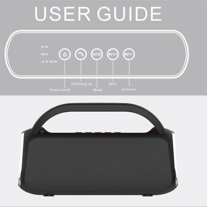 DY18 Wireless Bluetooth-Lautsprecher Tragbares Wireless-Lautsprecher-Soundsystem, unterstützt Bluetooth & AUX & TF & Radio – Bild 9