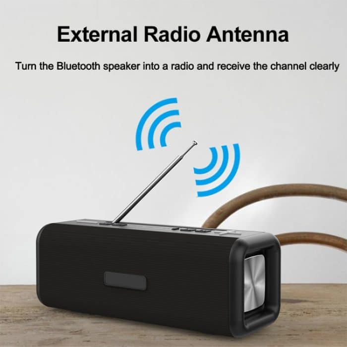 T9 Kabelloser Bluetooth 4.2-Lautsprecher, 10 W, tragbare Soundbox, FM-Digitalradio, 3D-Surround-Stereo, unterstützt Freisprecheinrichtung, TF und AUX – Bild 7