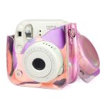 Richwell Translucent PVC Kameratasche für Fujifilm Instax Mini 8 8+ 9 Cover Case mit Schultergurt Gradient Pink Shell – Bild 2