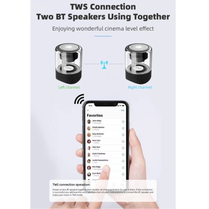 Feinblauer Bluetooth-Lautsprecher MK-22 TWS mit magnetischer Absorption und LED-Lichtlautsprecher – Bild 10