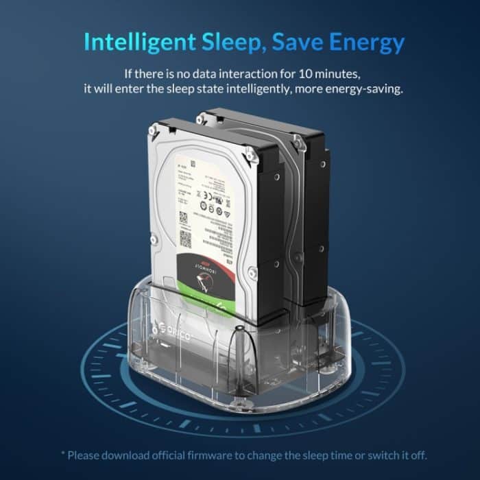 ORICO 6239C3 2,5 / 3,5-Zoll 2-Bay Transparent Typ-C-Festplatten-Dock – Bild 10