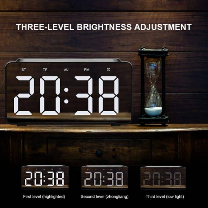 AEC BT508 Drahtloses Laden Bluetooth-Lautsprecher LED Wecker Power Bank Drei-in-Eins-Lautsprecher – Bild 7