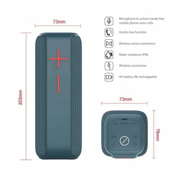 P15 10W tragbarer Bluetooth-Lautsprecher, Außenlautsprecher, Soundsystem, Stereo, unterstützt TF und FM – Bild 16