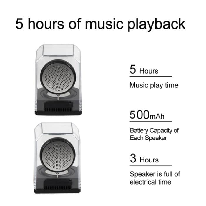 BT628 10W tragbare TWS transparente Bluetooth-Lautsprecher mit magnetisch anschließbarer Basis Outdoor-Stereo-Bass-Subwoofer – Bild 10