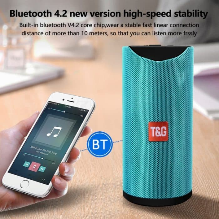 TG113 Tragbare Bluetooth-Lautsprecher, wasserdichter Stereo-Außenlautsprecher, MP3-Bass-Soundbox mit FM-Radio – Bild 5