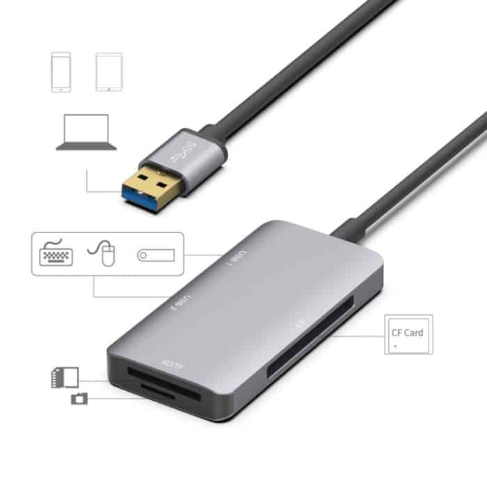 Onten 8107 USB3.0 HUB mit CF SD TF Kartenleser – Bild 4