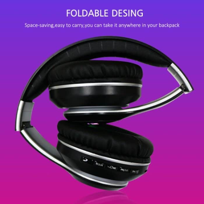 VJ033 Multifunktions-Upgrade Bluetooth 5.0 Headset Stereo Wireless LED Mikrofon FM Radio Headset – Bild 7