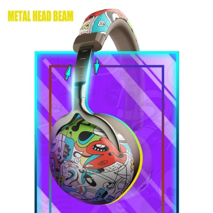 VJ086 Graffiti-Headset, kabelloses Sport-Bluetooth-Headset, Wassertransfer-Farbdruck-Headset, unterstützt TF, FM – Bild 7