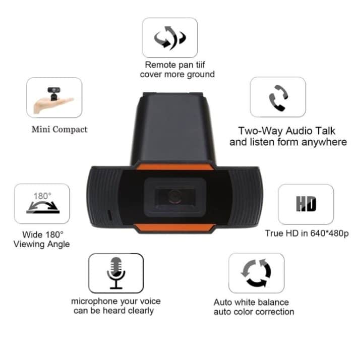 Webcam HD 480P PC Kamera für Skype für Android TV Drehbare Computerkamera USB Web Cam – Bild 9