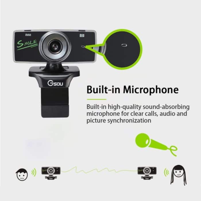 Gsou B18S HD Webcam Eingebautes Mikrofon Smart Web Camera USB-Streaming Live-Kamera mit Rauschunterdrückung – Bild 6