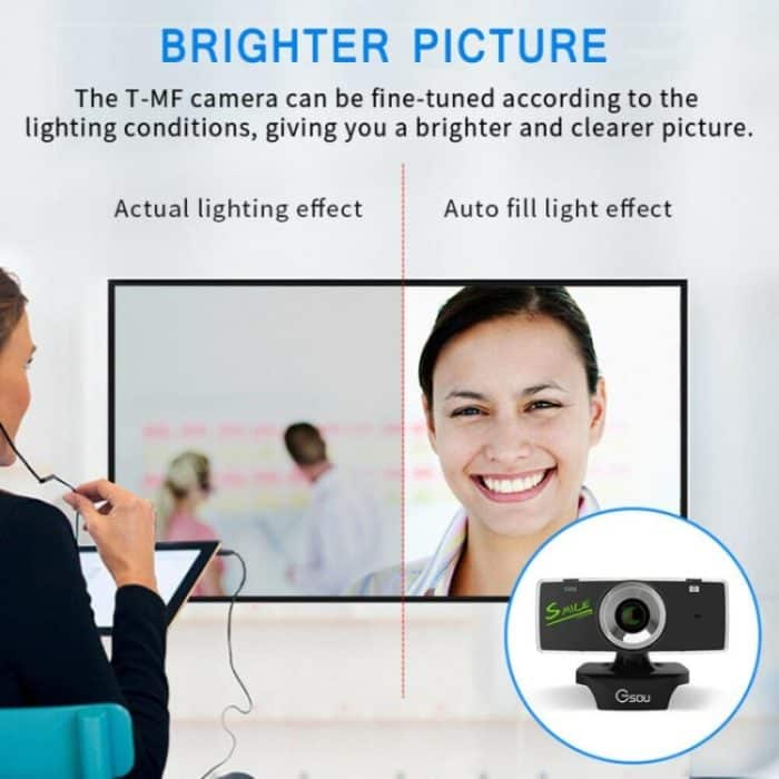 Gsou B18S HD Webcam Eingebautes Mikrofon Smart Web Camera USB-Streaming Live-Kamera mit Rauschunterdrückung – Bild 9