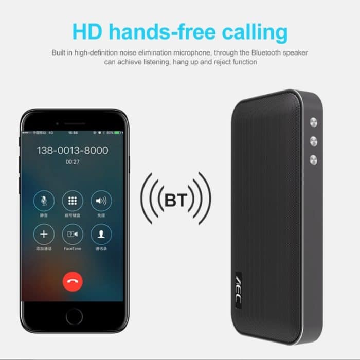 AEC BT-205 Tragbarer kabelloser Bluetooth-Lautsprecher, Stereo-Musiklautsprecher, integriertes Mikrofon, unterstützt TF-Karte – Bild 11