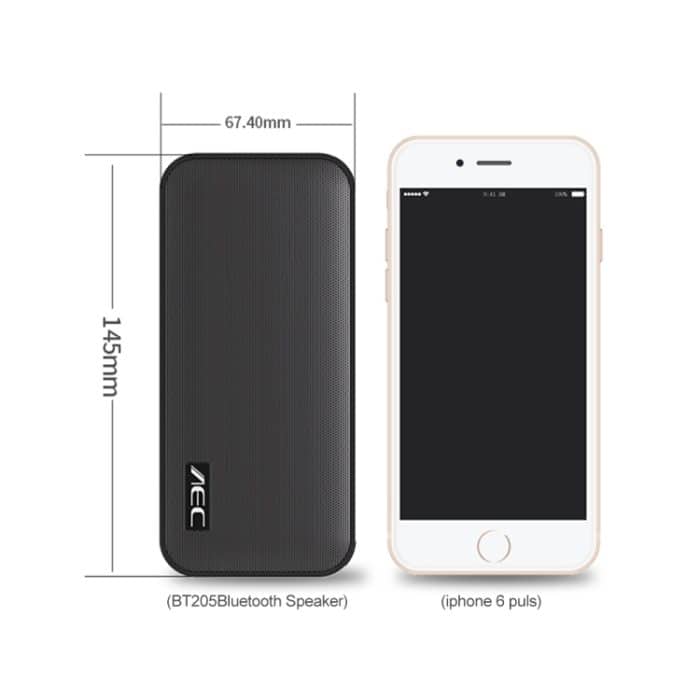 AEC BT-205 Tragbarer kabelloser Bluetooth-Lautsprecher, Stereo-Musiklautsprecher, integriertes Mikrofon, unterstützt TF-Karte – Bild 3
