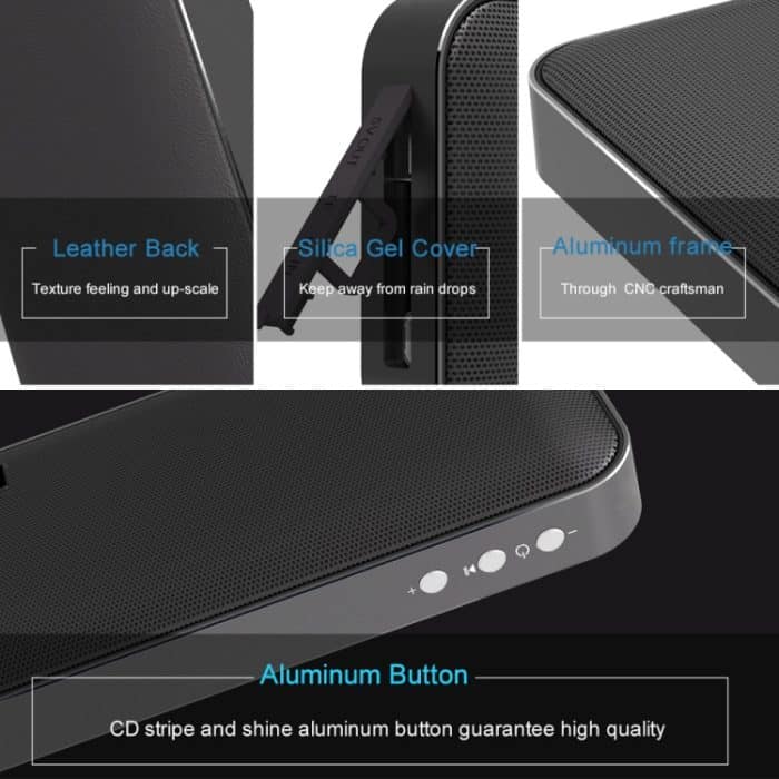 AEC BT-205 Tragbarer kabelloser Bluetooth-Lautsprecher, Stereo-Musiklautsprecher, integriertes Mikrofon, unterstützt TF-Karte – Bild 5