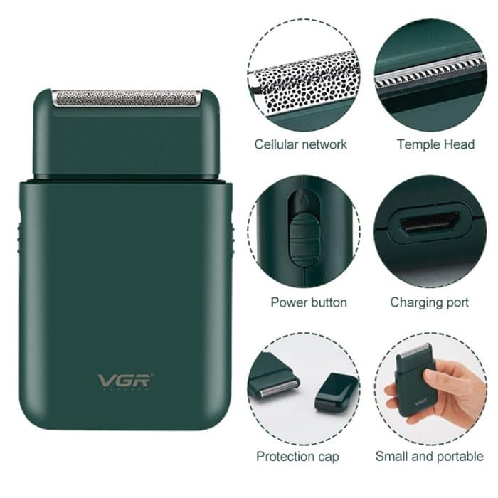 VGR V-390 5 W tragbarer USB-Reziprok-Elektrorasierer, V-390 (Black), V-390 (Green) – Bild 5