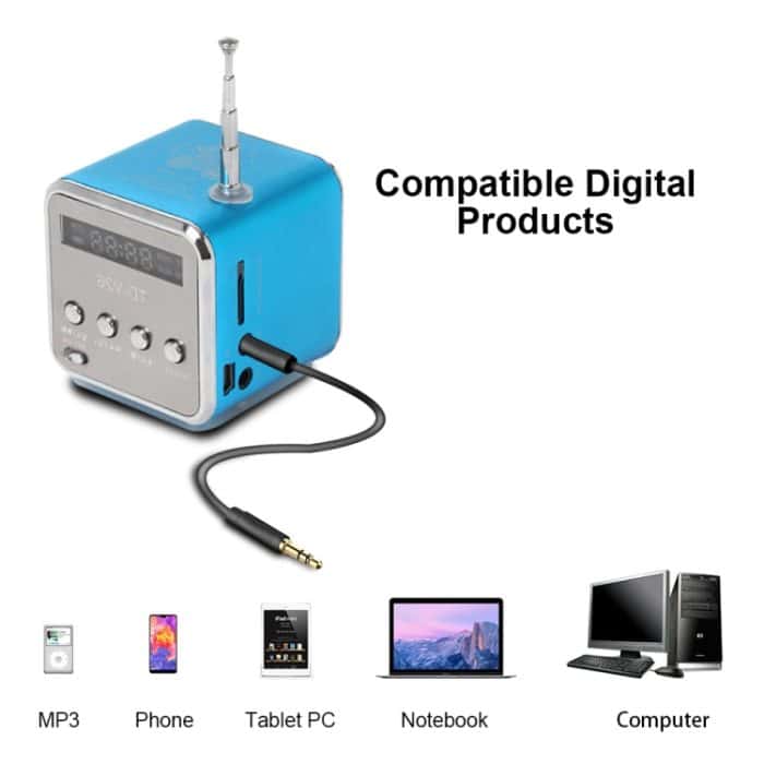 Tragbare Lautsprecher mit FM-Mini-Multifunktionsradio, USB-Notebook-Lautsprecher für TV, Telefon, unterstützt SD/TF-Karte, MP3-Musik-Player – Bild 6