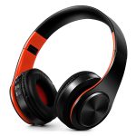 Tourya B7 Kabelloses Bluetooth-Headset, faltbarer Kopfhörer, verstellbare Ohrhörer mit Mikrofon, B7 (Black Red), B7 (Black Blue)