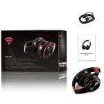 Tourya B7 Kabelloses Bluetooth-Headset, faltbarer Kopfhörer, verstellbare Ohrhörer mit Mikrofon, B7 (Black Red), B7 (Black Blue) – Bild 3