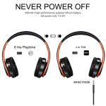 Tourya B7 Kabelloses Bluetooth-Headset, faltbarer Kopfhörer, verstellbare Ohrhörer mit Mikrofon, B7 (Black Red), B7 (Black Blue) – Bild 5