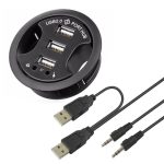 USB 2.0 Hub mit 3 Anschlüssen und 3,5-mm-Audio- und Mikrofonbuchse – Bild 2